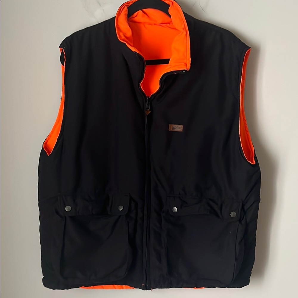 Woolrich Vest Large Black and Orange Hunting Men's Vest